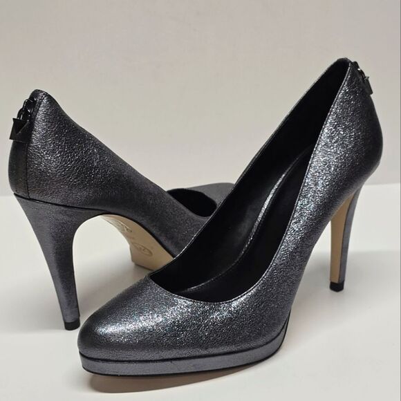 Michael Kors Shoes - Michael Kors Antoinette Leather Pumps Gunmetal Metallic Women's 10